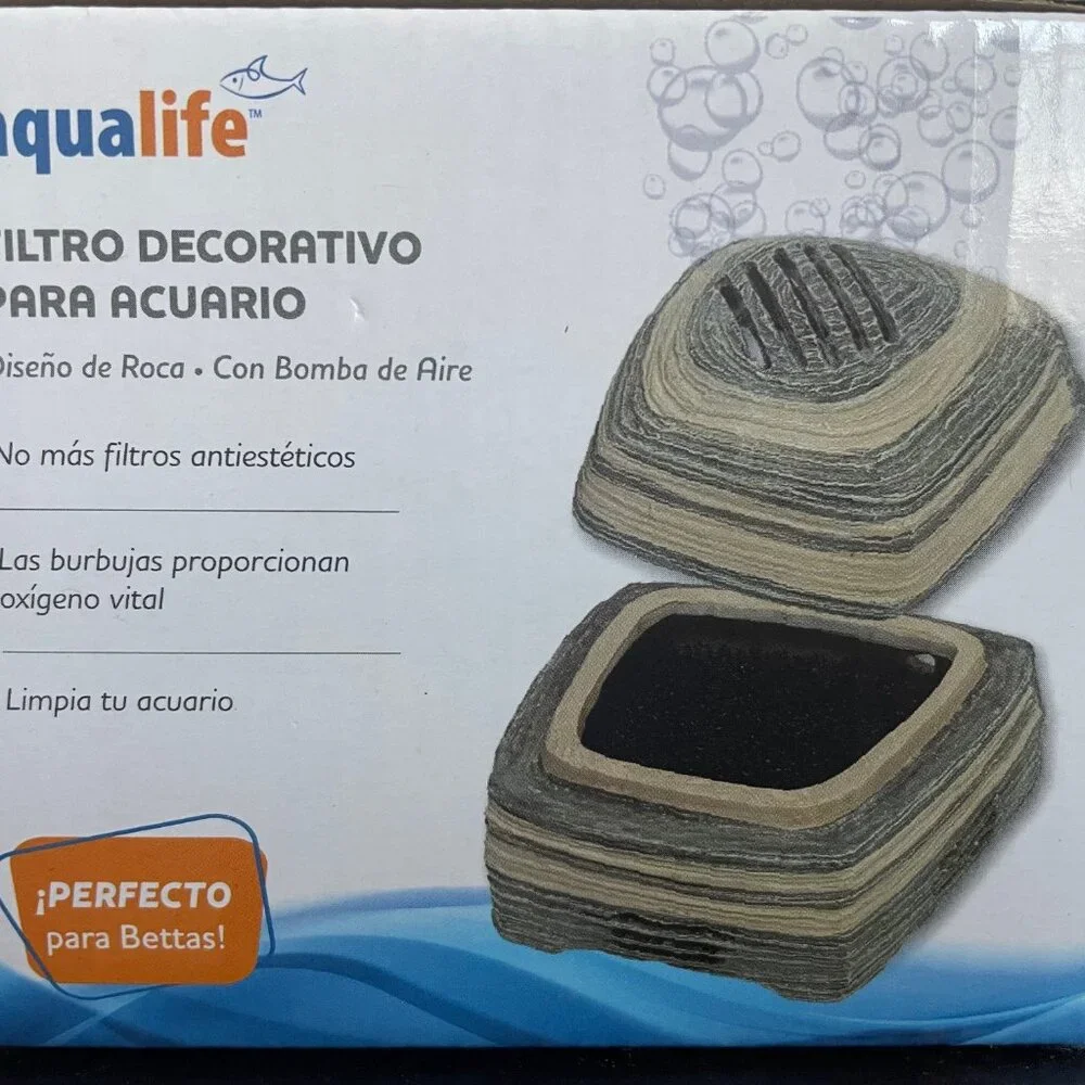 Penn-Plax Decorative Striped Rock Bubble Aquarium Filter Filtration Set - 10 Gal - Picture 5 of 5